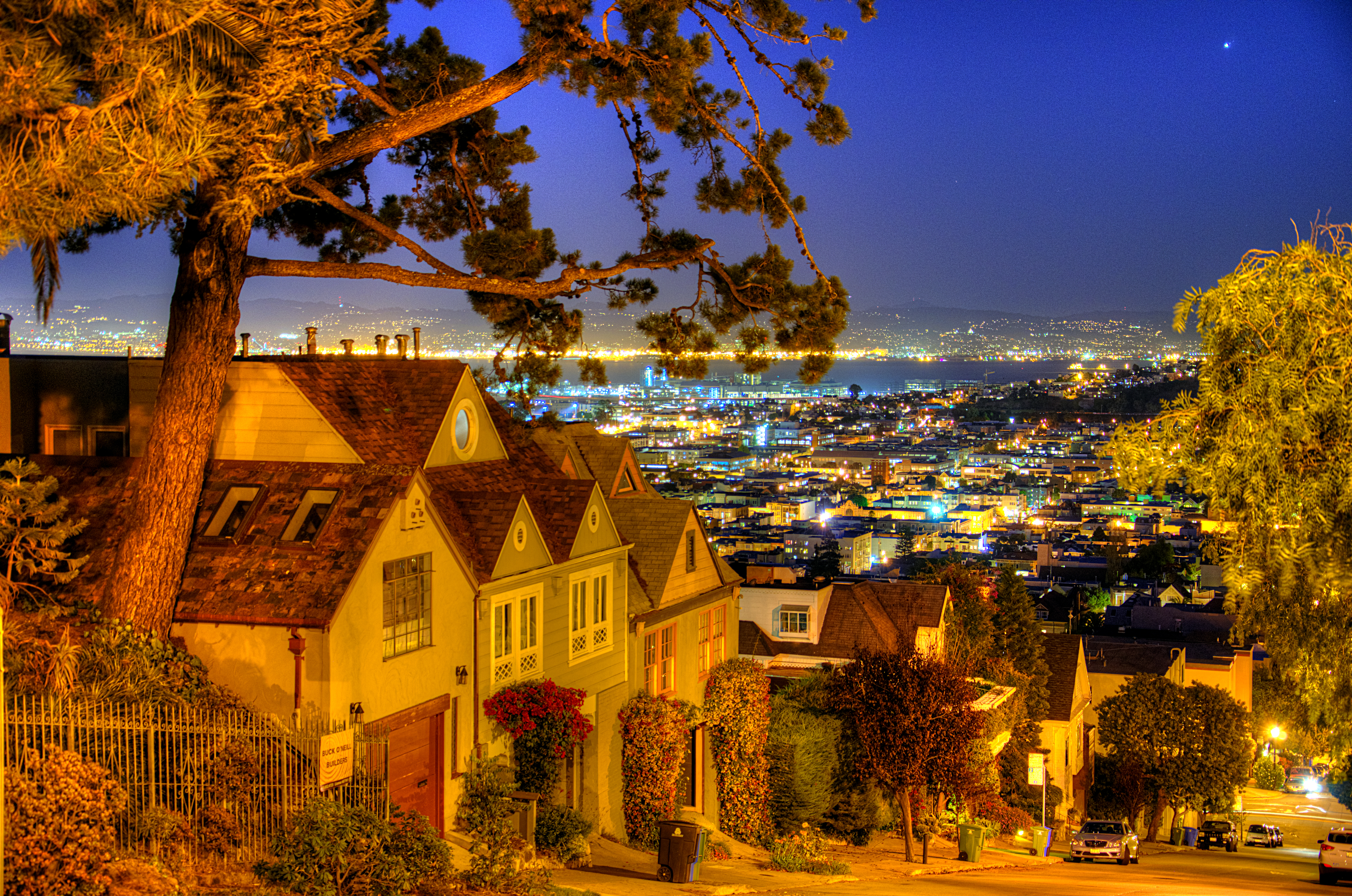 Houses at night